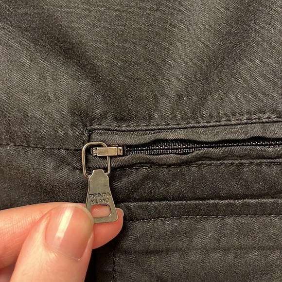 Prada Black Button Down Shirt with Zippered Breast Pocket - Picture 7 of 16